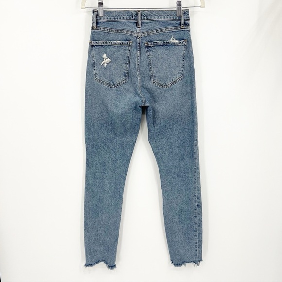 AGOLDE Nico High Rise Slim Jeans 24 Rooted Wash Button Fly Stretch Denim - Picture 5 of 7